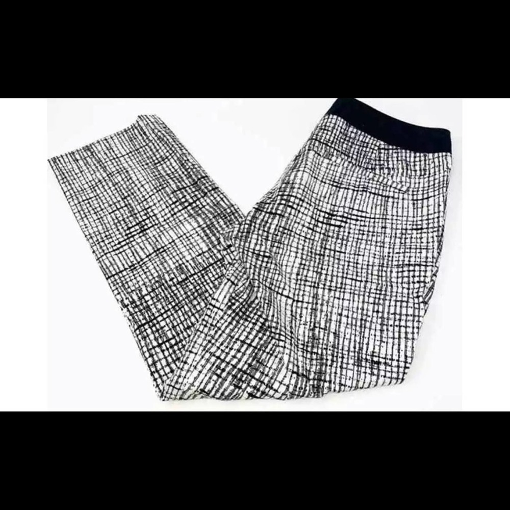 Kenar Boho Linen Flowy Pants White/Black D1090